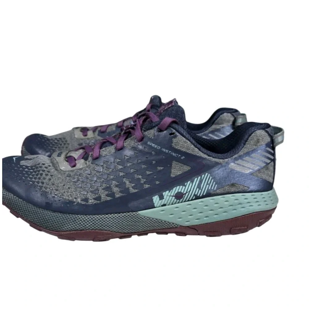 Hoka One One Womens Running Trail Shoes Size 10 Speed Instinct‎ 2 Blue Athletic